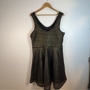 NWT Reitmans Women’s Gold & Black A-Line Dress, Size 16, Cocktail, Party, Chic